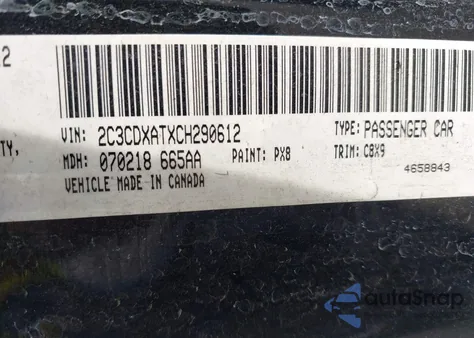 2012 Dodge Charger Police из США, поврежденный, VIN 2C3CDXATXCH290612